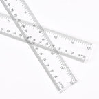 Clear Plastic 12 Inch Straight Ruler, Shatterproof With Inches and Centimeters for School Classroom, Home, or Office (2pcs)