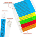 500 WristCo Tyvek Wristbands Smiley Face Variety Pack - ¾” x 10”- Waterproof Recyclable Comfortable Tear Resistant Paper Bracelets Wrist Bands for Events Concert Festival Admission Party