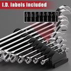 12 pcs Modular Wrench Organizers for Tool Drawers - Wrench Rack with Metric&SAE Labels, Perfect Tool Storage Holder. Gift for father, brother and boyfriend (No Magnet)