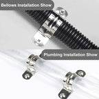 20 Pcs 1.5inch Rigid Pipe Strap,Two Hole Stainless Steel Strap U Bracket, Widened Tube Strap Tension Clip Assortment Kit Heavy Duty Pipe Clamp（50mm）