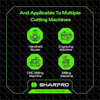 Spiral Upcut Router Bit 1/8 Inch Shank 1/8 Inch Cutting Dia. 1'' CL. Extra Long 2'' OVL. Carbide Upcut CNC Router Bit, Ideal for Wood Engraving and Plunging Applications (5PCS)