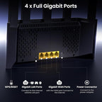 Tenda AX3000 WiFi 6 Router (RX12L Pro) - Dual Band Gigabit Router for Wireless Internet, 4X Gigabit Ethernet Ports, VPN Support, Parental Controls, Easy Setup, Access Point Mode, IPv6 & WPA3