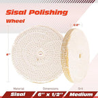 6x1x1 Inch Sisal Polishing Wheel, 150×25mm