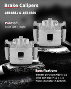 cciyu Front Left & Right Disc Brake Calipers w/Bracket 18B4880 18B4881 2005-2010 For Chevy For Cobalt,2007-2009 For Pontiac For G5,2005-2006 For Pontiac For Pursuit,2003-2007 For Saturn For Ion