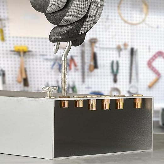 Rivet Nut Installation Tool Set Flat Head Rivnut Threaded Insert Nut Kit SAE & Metric for Metal Heavy Duty Zinc Plated Nutsert (5/16-18(Rivet Nut-30pcs, Stainless))