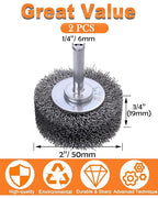 10 Pack Wire Wheel Brush Wire Wheel Brush for Drill Attachment, Rocaris 2 Inch Heavy Duty Wire Brushes Removal Paint Rust & Corrosion, 0.0118" Carbon Steel Wire, 1/4in Shank, 20000RPM