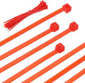 PATIKIL Cable Zip Ties 8 Inch, 100 Pcs Self-Locking Nylon Wire Tie Wraps Heavy Duty Cord Management with 50 lbs Tensile Strength for Indoor and Outdoor, Red (0.1"W)