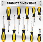HORUSDY 11-piece Magnetic Screwdriver Set with Case, 5 Phillips & 5 Flat Head Tips with Magnetizer demagnetizer Precision Screwdriver Set