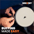 Buffing Wheels for Bench Grinder - 6 Inch Extra Thick Buffing Wheel Fine Cotton Sewn Rigid Treated Spiral with a 1/2” Center Arbor Hole - 80 Ply Polishing Wheel for Bench Grinder (2 Pack)–by Drixet