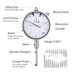Mornajina Dial Indicator with Magnetic Base 0-1.0" Tester Gage, Dial Test Indicator 0.001" Precision, Magnetic Dial Indicator Base Holder with Fine Adjustment