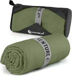 VENTURE 4TH Quick Dry Towel. Microfiber Travel Towel Ideal for Camping, Hiking, Backpacking, Gym. Lightweight & Fast Drying Travel Towels for Body. Compact & Easy to Pack - Army Green Extra Large