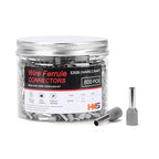 HKS 800PCS Wire Ferrule Connectors - AWG 14-2.5mm² Copper Barrel Pin Cord Ends Insulated Ferrules Terminals - E2508 Grey
