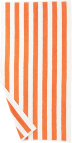 Amazon Basics Cabana Stripe Beach Towel, Pack of 4, Orange, 30 in x 60 in