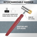 Pin Punch Set, Steel Roll Pin Punch Set, Punch Tool, Pin Punches with Replaceable Face Hammer, Made of Solid Material, Mechanical Repair Tool with Bench Block