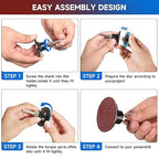75Pcs 2 Inch Quick Change Sanding Discs Hardened Material Die Grinder Abrasive Set with 1/4" Roll Lock Holder Power Drill Accessories for Metal Wood Grinding Deburring Rust & Paint Removal