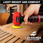 16.8V Cordless Electric Sander with 36PCS Sandpapers, 3500 RPM, 2Pcs 3.0Ah Batteries, Lightweight & Compact Design for Wood, Metal, Paint Removal, and DIY Projects