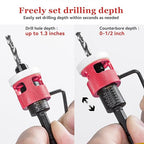 5 Pcs Hex Shank Countersink Drill Bit Set with Low Friction Depth Stop, 1/8" 9/64" 5/32" Drill+3/8” 82° Counter-Bore,11/64" 3/16" Drill+ 1/2" 82° Counter Bore,HSS M2 Tapered Bits