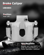 cciyu Rear Left Brake Caliper Assembly w/Bracket 18B4804 For Buick 2004-2007,For Chevy 2002-2009,For GMC 2002-2009,For Isuzu 2003-2008,For Oldsmobile 2002-2004,For Saab 2005-2009