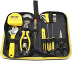 DNA Motoring TOOLS-00031 Home Repair Tool Set - 18 Pieces Tool Kit w/Nylon Carrying Case , Yellow