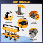 Large Sheet Metal Bend,Three-Station Edge Roller Bender,0-90° Bending Angle Bending Metal Roofing Materials,Adjustable for Making 5/8" to 4" (16 to 102 MM) Bends in 29 to 22-Gauge Steel