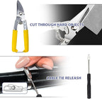 Heavy Steel Cable Tie Tool：Stainless Steel Zip Tie Gun, Metal Tie Wrap Gun Kit, Duty Outdoor Adjustable Fastening Cutting Tie Tool Sets with 100pcs Self-Locking Metal Steel Zip Ties CHUSHUYI