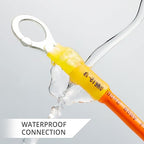 Wirefy Heat Shrink Ring Terminals #6 - Marine Grade Terminal Connectors - Waterproof Eyelet Wire Connectors - Red 10-12 AWG - 90 PCS