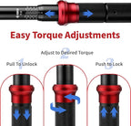 AEROFORCE 1/2-Inch Drive Torque Wrench（15-165 lb.ft / 20.4-224.4 Nm),72 Tooth Dual Direction Reversible Ratchet, Dual Range Scales, Precision Calibrated for Bike, Motorcycle and Car Repair