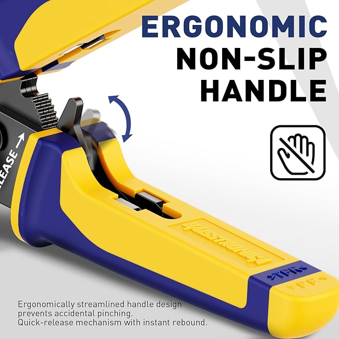 haisstronica Quick Change Jaws Crimping Tool for Solar Connectors AWG 14-10 Ratcheting Wire Crimper & Terminals - H3