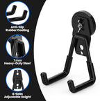 8 Pack Large Magnetic Hooks Heavy Duty Extra Strong Magnetic Garage Hooks Big NdFeB Industrial Magnet Hooks Magnetic Utility Storage Holder Organization with Anti-Slip Coating for Hanging Garden Tools