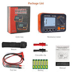 Megohmmeter 1000V Insulation Resistance Tester, 1999 Counts Megaohm Meter Big LCD Display DCV ACV Megohm Meter DC250/500/1000V, 200MΩ~2000MΩ Resistance Testing with Data Hold Backlit for Motor Cables