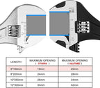 HAUTMEC 6 inch Adjustable Wrench Extra Wide Jaw Black Finish Adjustable Wrenches Drop-Forged CR-V Steel Metric & SAE Scales for Home Garage Workshop DIY