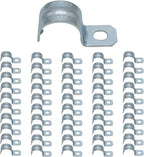 zinc plated steel pipe clamp,Steel Rigid Pipe,Holes Cable U Bracket Pipe Clamp,Electrical Conduit Straps (One Hole, 3/4 inch-50pcs)