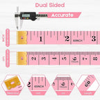 iBayam Tape Measure, Soft Ruler Measuring Tape for Body Weight Loss Fabric Sewing Tailor Cloth Vinyl Measurement Craft Supplies, 60-Inch Double Scale Ruler, 5-Pack