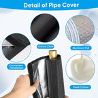 Ac Line Insulation, 78.7x11.8 inch 600D Oxford Air Conditioner Line Insulation, 3 Layer HVAC Copper Pipe Insulation Cover, AC Pipe Insulation Wrap for Outside