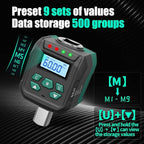 1/2-Inch Drive Digital Torque Adapter, 2.2-44.2 ft-lb (3-60 Nm), ±2% Accuracy - Electronic Torque Meter Gauge & Checker with Buzzer & LED Alerts for Automotive, Motorcycle, Bicycle Repair