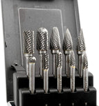 Carbide Burr Set 10pcs Die Grinder Bits 1/2 Inch Cutting Burrs 1/4 Inch Shank Double Cut Carbide Rotary Burr Set for Die Grinder Drill,Metal Carving,Polishing,Engraving,Drilling