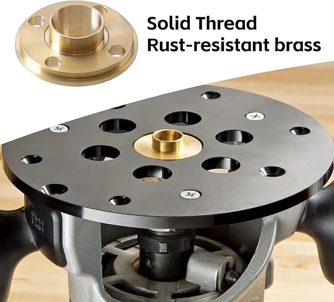 11Pcs/Set Router Bushing Guide Set, Brass Template Router Bushing Kit, 8 Sizes, Router Accessory with Lock Nut for Cut?Out Work Dovetailing