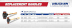 VAUGHAN Split Head Hammer, Quickly Change Face And Handle, Shock Transfer, SH200, VN58716