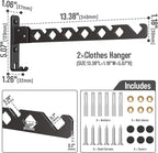 Wall Mounted Clothes Drying Rack, Wall Clothes Hanger Hook for Laundry Room, Clothes Hanger Foldable, Wall Clothes Rack Indoor, Perfect for Small Spaces, Matte Black 2 Packs