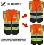 BeautyWill Custom Logo 10/20 Pack Safety Vest Class2 High Visibility Vest with Pockets Breathable Construction Vest Bulk