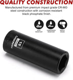CASOMAN 1/2-Inch Drive x 19mm Deep Impact Socket, 6-Point, Metric, CR-MO