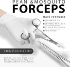 Hemostats ROCHESTER PEAN Forceps Locking Pliers Clamps Tongs Full Serrated Stainless Steel (Straight 5,6.25,7.25, 8,10,12 Inches 6 pcs Set)