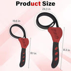 2 PCS Strap Wrench Plumbing, Rubber Strap Wrench, 24 Inch & 19.7 Inch Oil Filters Strap Wrenches, Water Filter Wrenches, Adjustable Rubber Jar Opener for Water Filters, Plumbing,Sink, Faucet (Red)