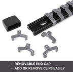 ALOANES 12-PC ABS Socket Organizer, 1/2", "3/8", "1/4" Drives, Heavy Duty Socket Racks, Black Rails with Gray Clips