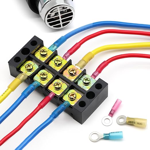 260Pcs Heat Shrink Wire Connectors Kit - Marine Automotive Electrical Connectors - Crimp Terminal Set for Electrical Wiring - Waterproof Fork Spade Ring Butt Connector Assortment