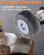 Rocaris 4 Pack Wire Wheel Brush for Drill Attachment, 3 Inch Heavy Duty Brushes for Paint, Rust & Corrosion Removal, 0.0118" Carbon Steel, 1/4in Shank, 20000RPM