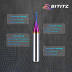 2PCS Downcut Spiral Router Bit 1/4 Inch Shank 1/16 Inch Cutting Diameter 1/4 inch Cutting Length with Extra Long Life Coating CNC Router Bits End Mill for Wood Cutting, Slot Mortise, Engraving