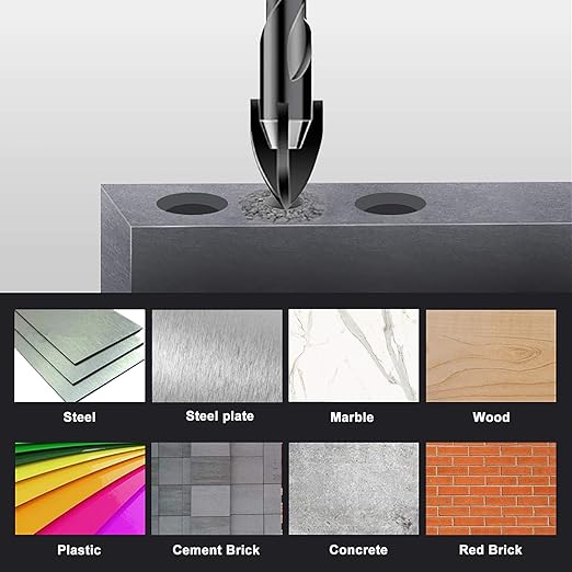 10 Pcs 5/32" Masonry Concrete Drill Bit Set for Tile Brick Glass Plastic Wood, Cross Tungsten Carbide Tip, Hex Shank, Work with Ceramic Porcelain Tile Wall Mirror Paver, 5/32 Inch Drill Bits,4mm