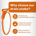 Drain Snake - Multi-Tooth Drain Clog Remover for Bathroom & Kitchen - Flexible Barbed Drain Cleaner Tool for Hair & Debris - Easy to Use Plumbing Snake Drain Auger, Bathtubs (Pack of 2)