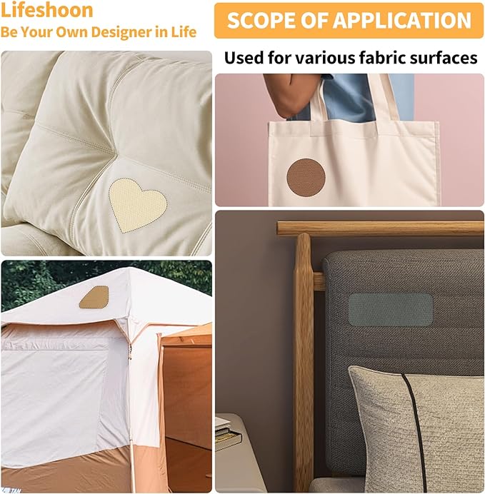 Fabric Repair Patches, 17X79 Inch Canvas Self-Adhesive Fabric Patches Tape Durable, DIY Large Canvas Repair for Sofa, Couches, Furniture, Chair, Clothing （17X79 Inch, White）